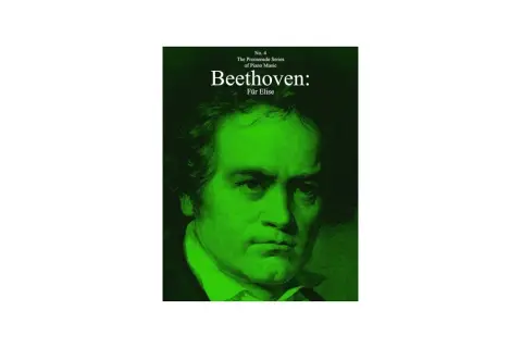 Portret Beethovena w zielonej tonacji, z napisem "Beethoven: Für Elise".