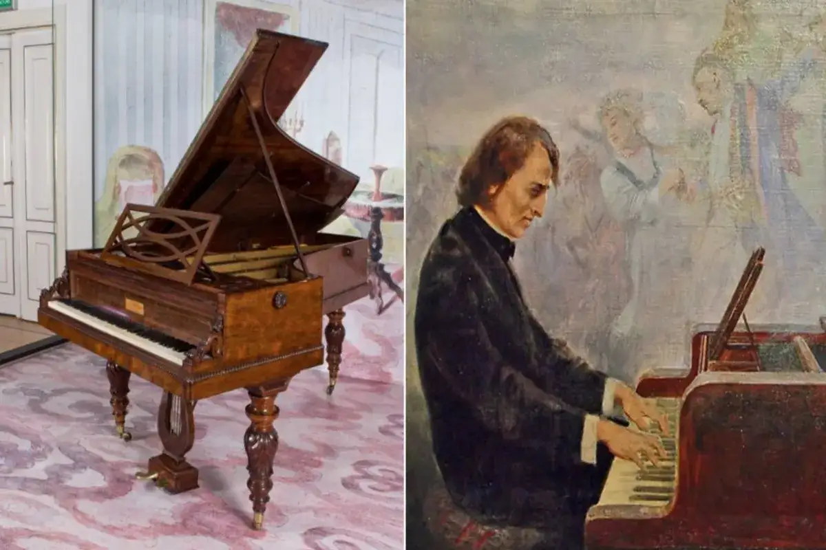 Fryderyk Chopin grający na fortepianie, XIX wiek